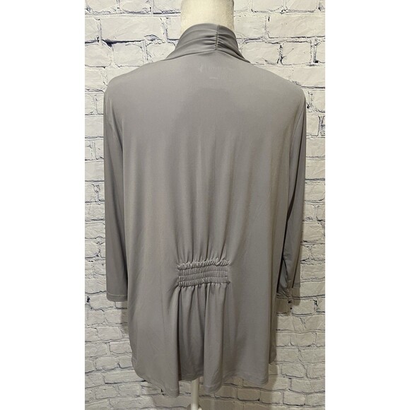 Susan Graver QVC Women’s Stretch Open Gray Long Sleeve Cardigan Size Large - Picture 4 of 7